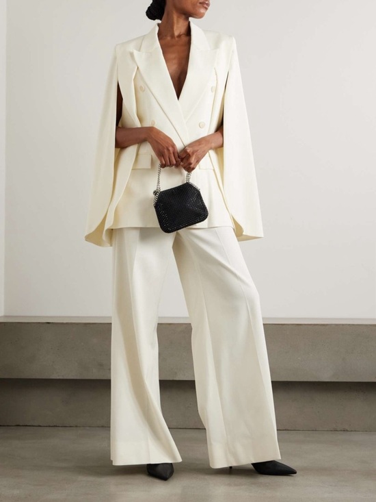 Stella McCartney Pants - Stella McCartney cream wool silk lined trousers